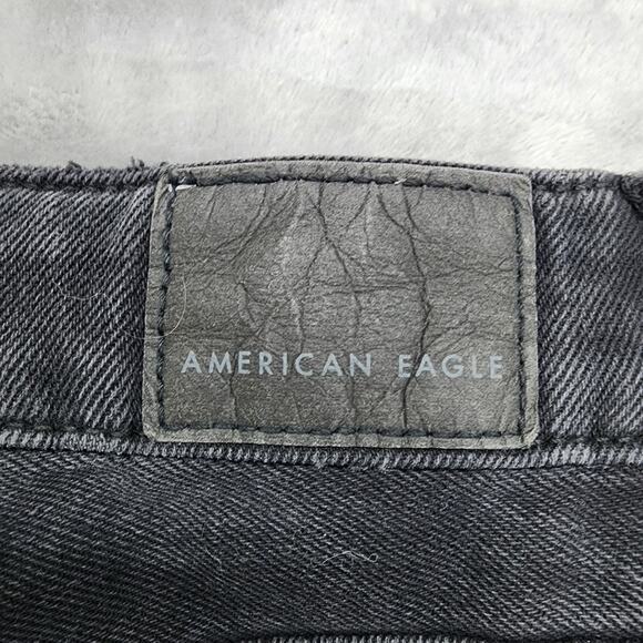 American Eagle Jeans Womens 000 Black High Rise Mom Distressed Tapered Stretch - Picture 5 of 14